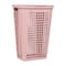 Mind Reader 50L Tapered Laundry Hamper with Swiss Cross Cut-Outs, Pink